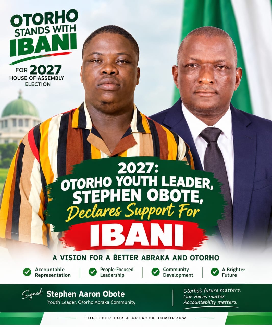Stephen Obote Throws Weight Behind Ibani Ahead Of 2027 Election