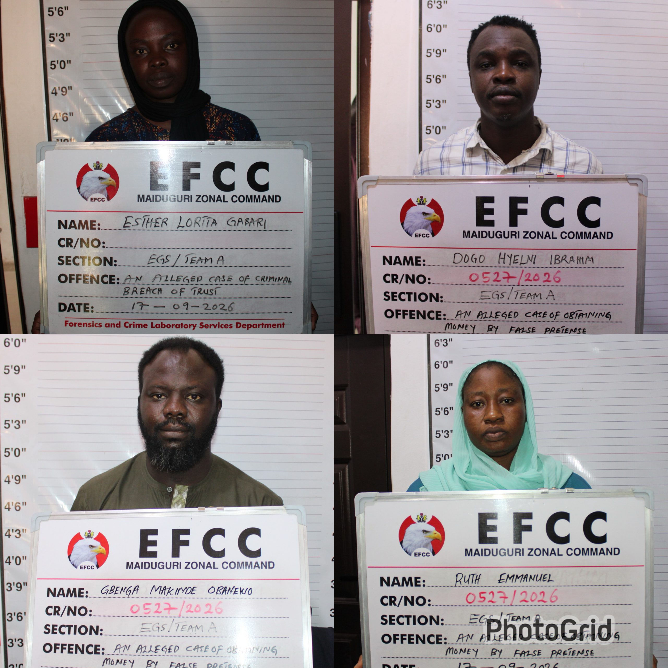 EFCC Arraigns Four for Alleged  N44m Contract Fraud in Maiduguri